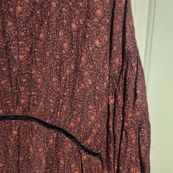 DOEN Azalea Floral Long Sleeve Dress Boho Festival Cottagecore Large